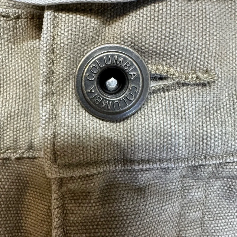 Columbia Carpenter Shorts Mens 38 Khaki Canvas Utility Heavy Duty 00132